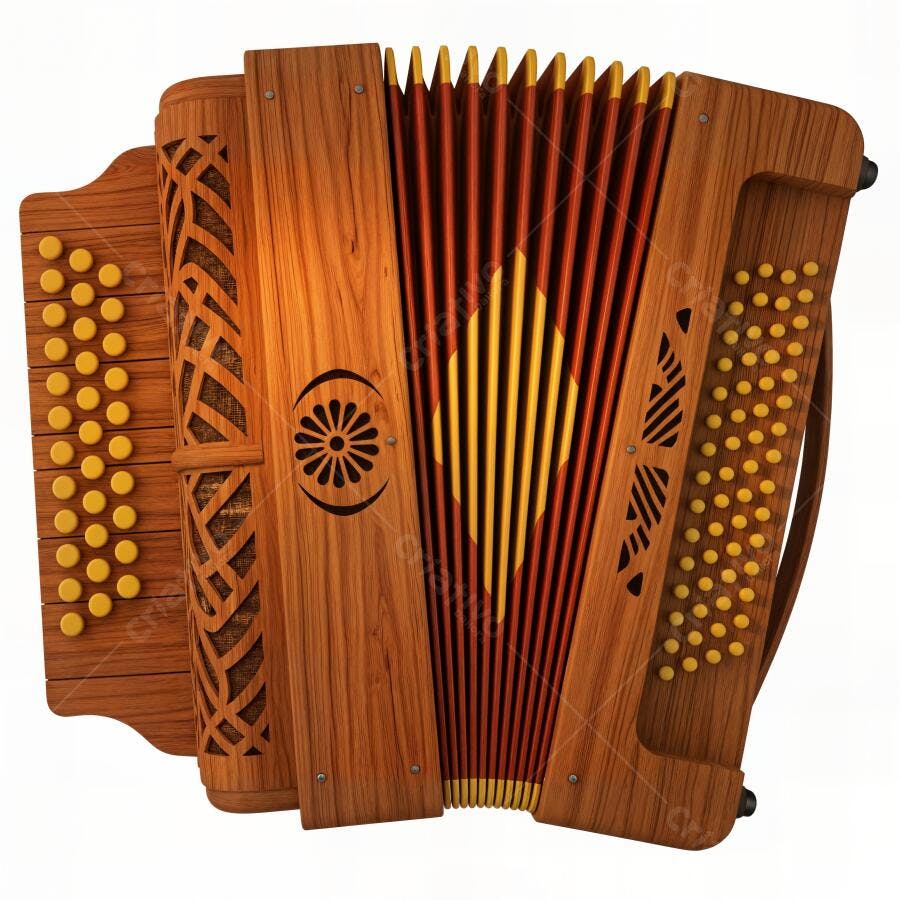 Foto Acordeon Sanfona Instrumento Musical Fundo Branco