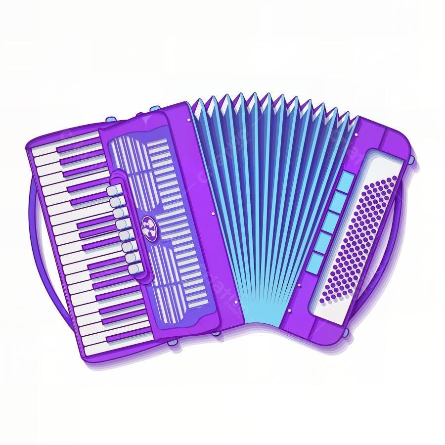 Acordeão Roxo Ilustração Musical Instrumento Sanfona