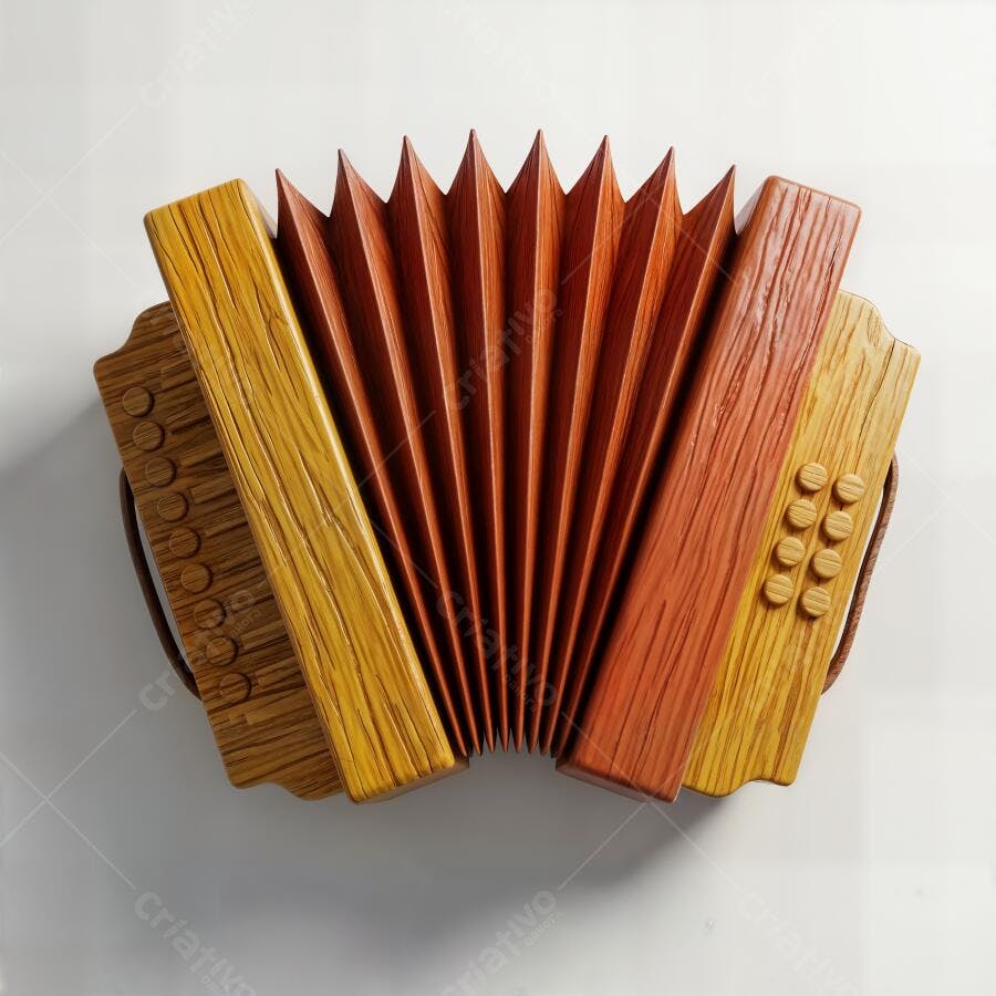 Foto Acordeão Sanfona Instrumento Musical Fundo Branco