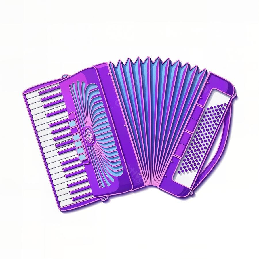 Acordeão Roxo Ilustração Musical Instrumento Sanfona