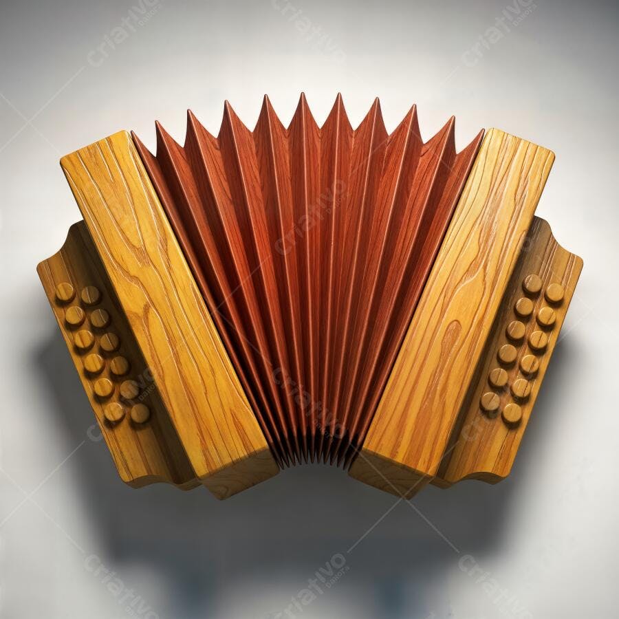 Foto Acordeon Sanfona Instrumento Musical Fundo Neutro