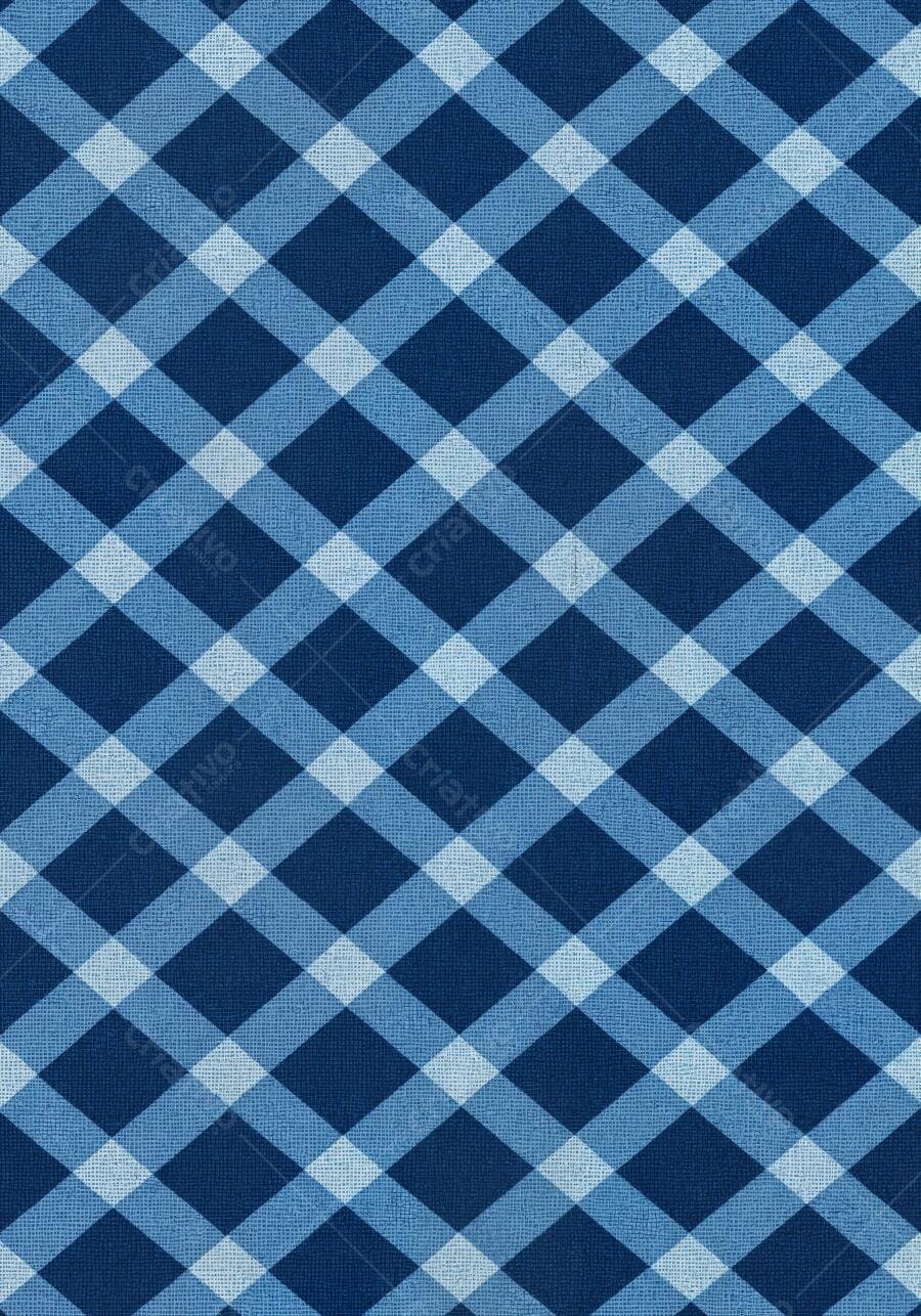 Padrão Xadrez Azul e Branco Fundo Textura Tecido