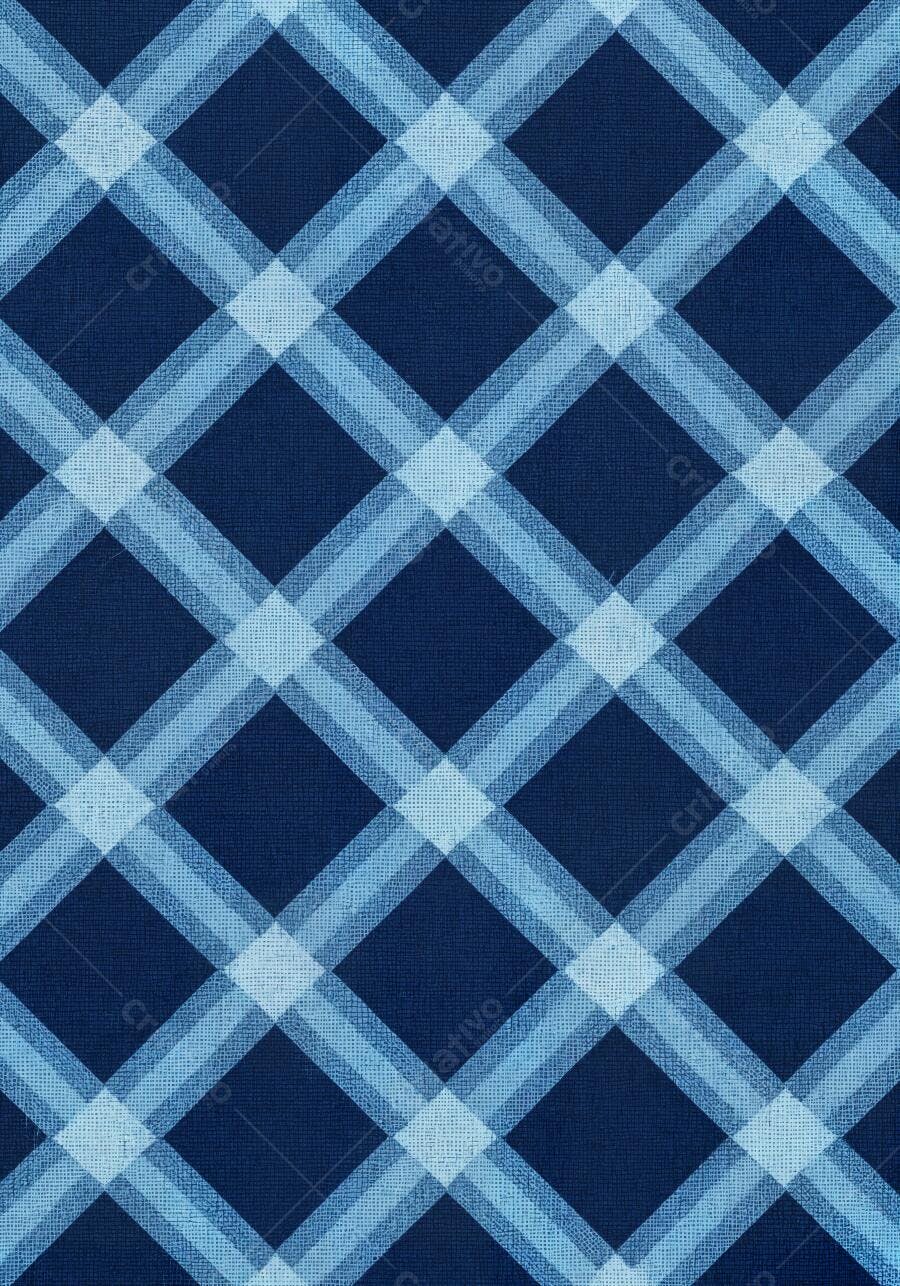 Foto Padrão Xadrez Azul Escuro e Claro Textura Tecido