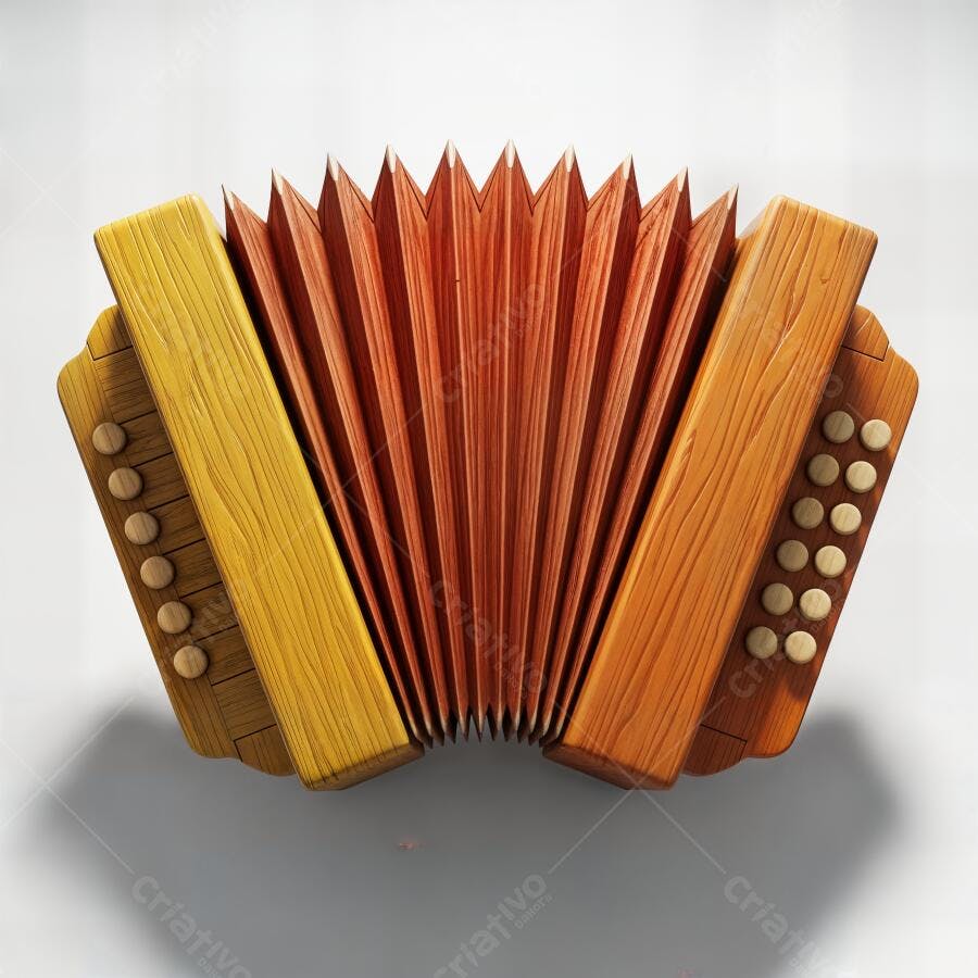 Foto Acordeon Sanfona Instrumento Musical Fundo Branco