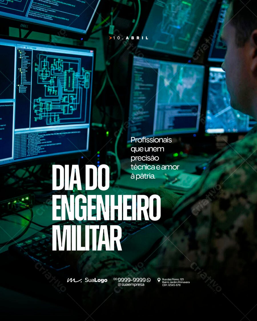Dia do Engenheiro Militar 10 de Abril PSD Editável