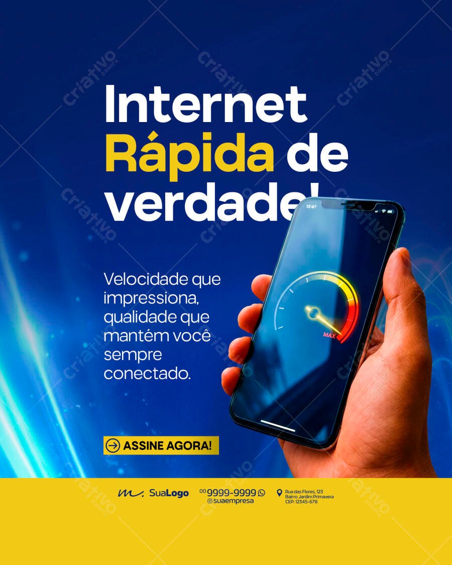 Banner Internet Rápida e Confiável Empresa PSD Editável