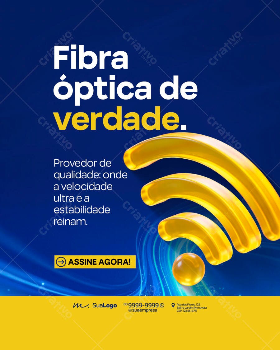 Flyer Fibra Óptica Provedor PSD Editável