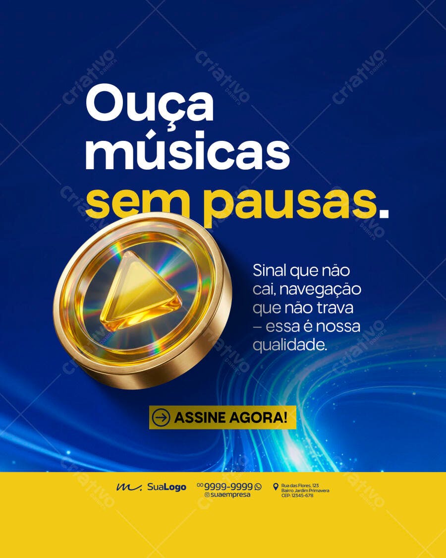 Social Media Música Streaming PSD Editável