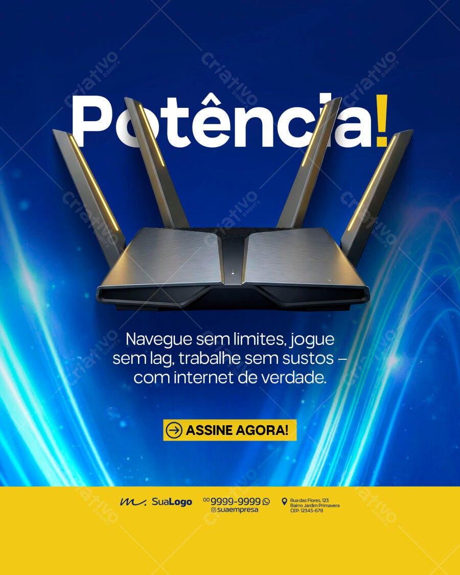 Banner Internet Banda Larga Potência PSD Editável