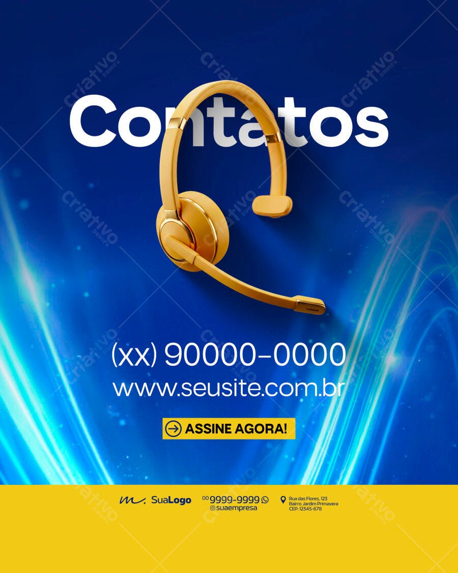 Template Contatos e Informações de Contato PSD Editável