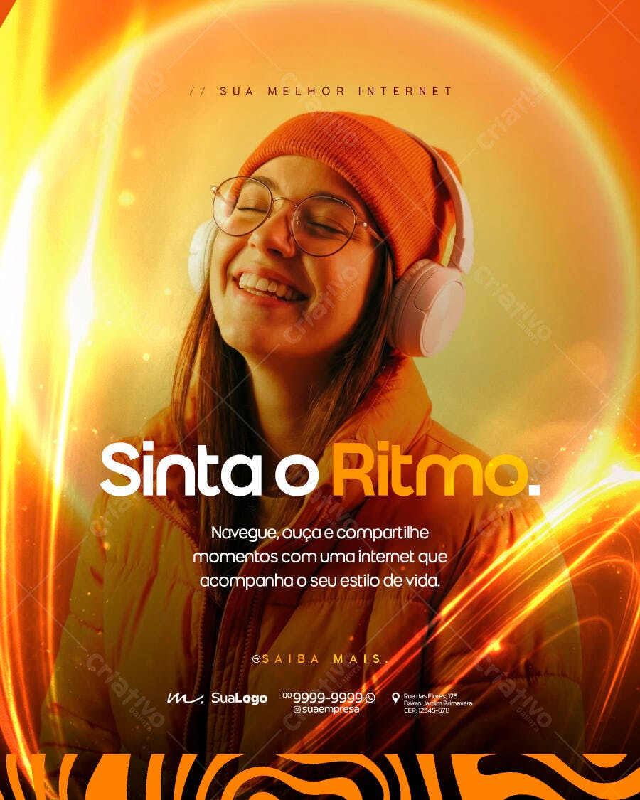 Social Media Internet Banda Larga PSD Editável
