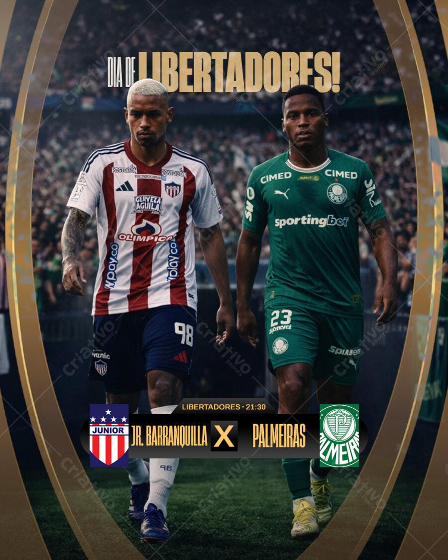 Post Instagram Dia de Libertadores Futebol PSD Editável