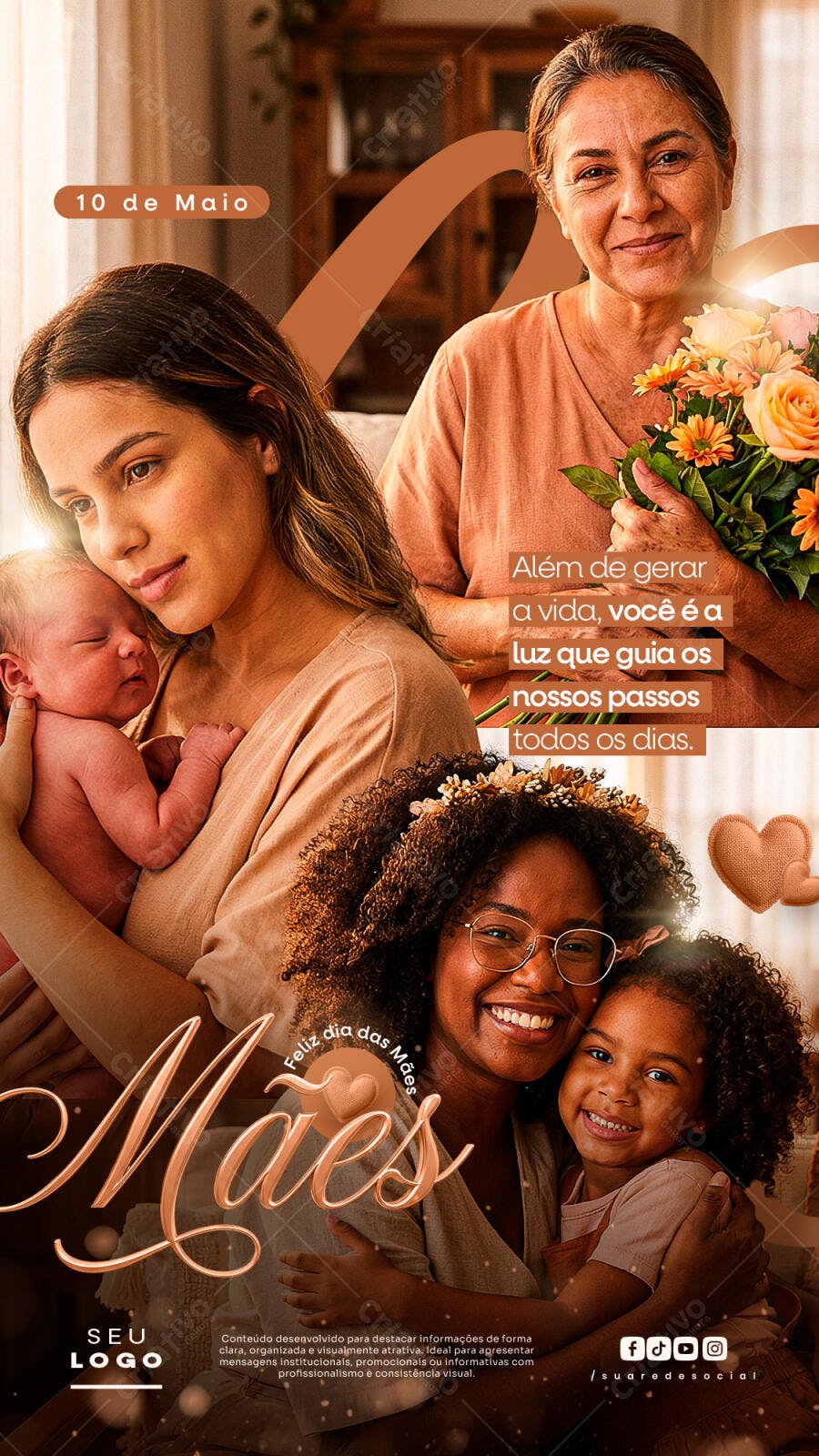 Post Instagram Dia das Mães Família PSD Editável