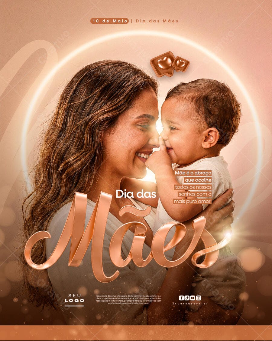 Post Instagram Dia das Mães Maio PSD Editável