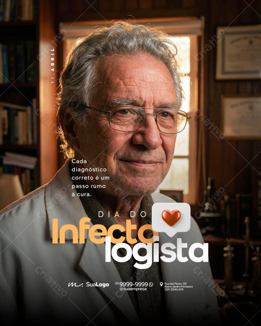 Post Dia do Infectologista 11 de Abril PSD Editável