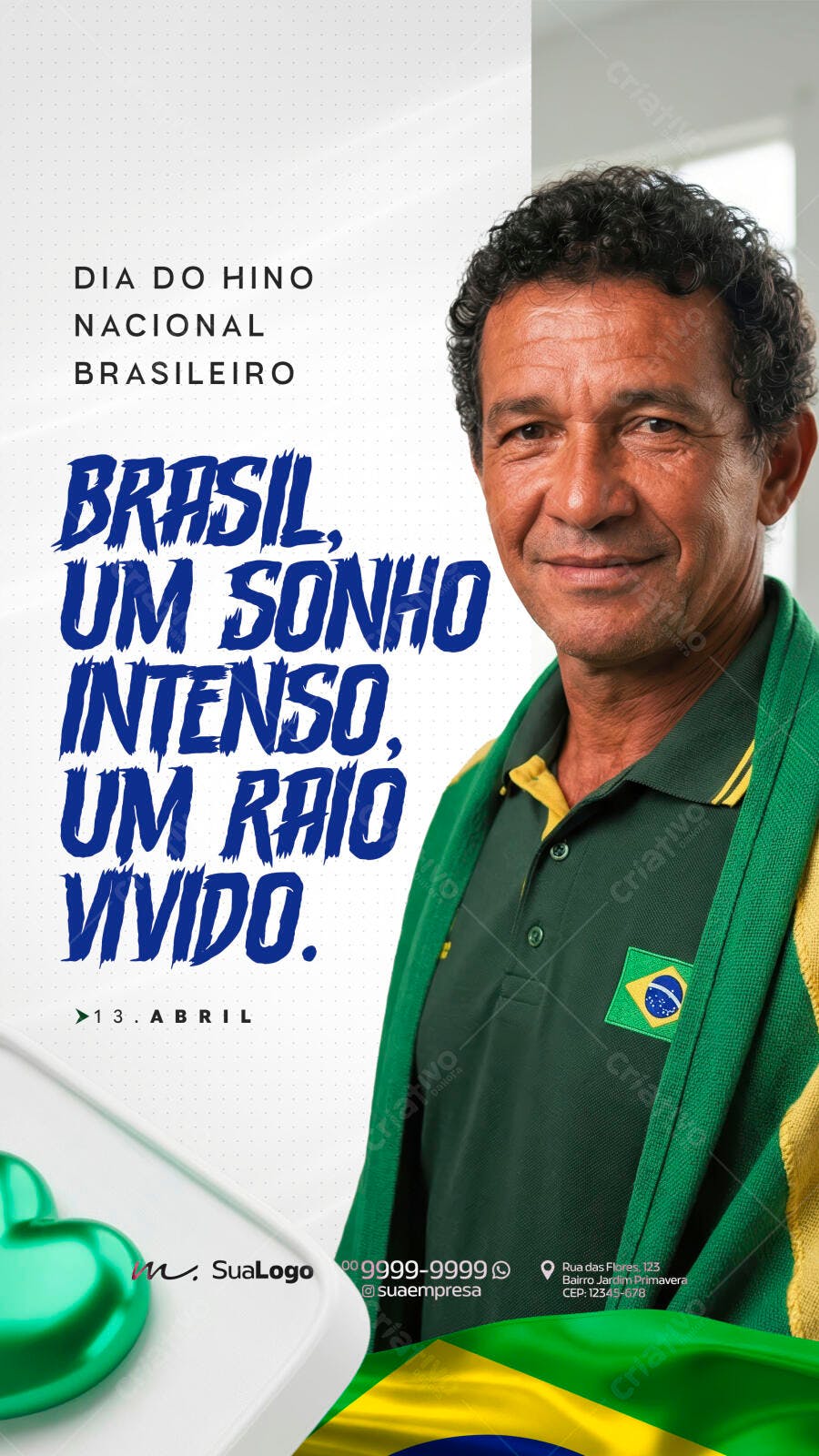 Post Story Dia do Hino Nacional Brasileiro PSD Editável