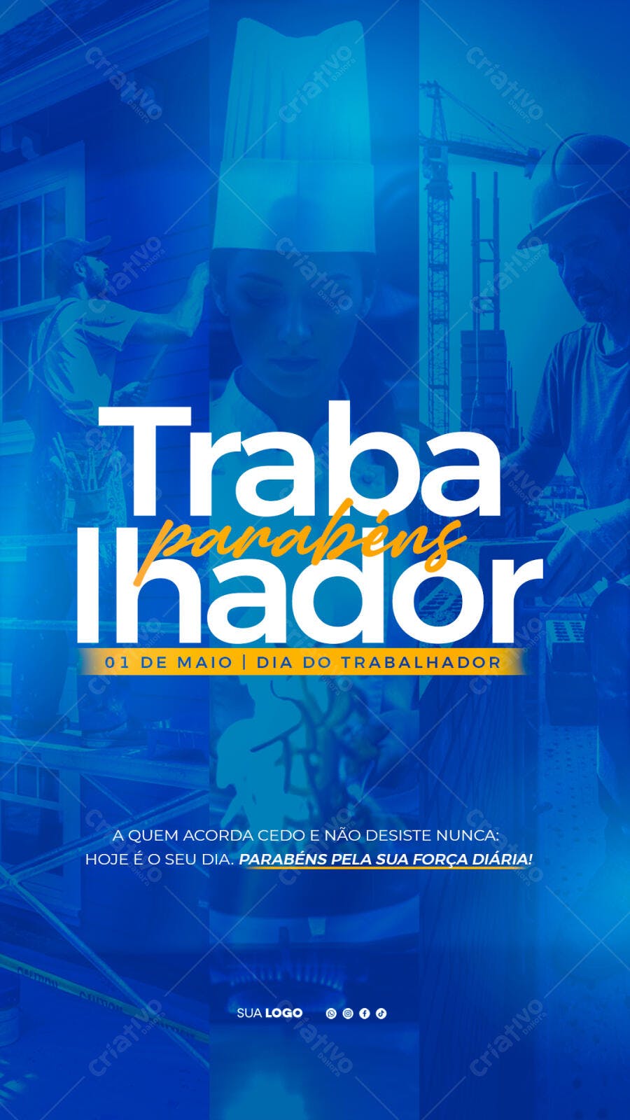 Post Dia do Trabalhador 1 de Maio PSD Editável