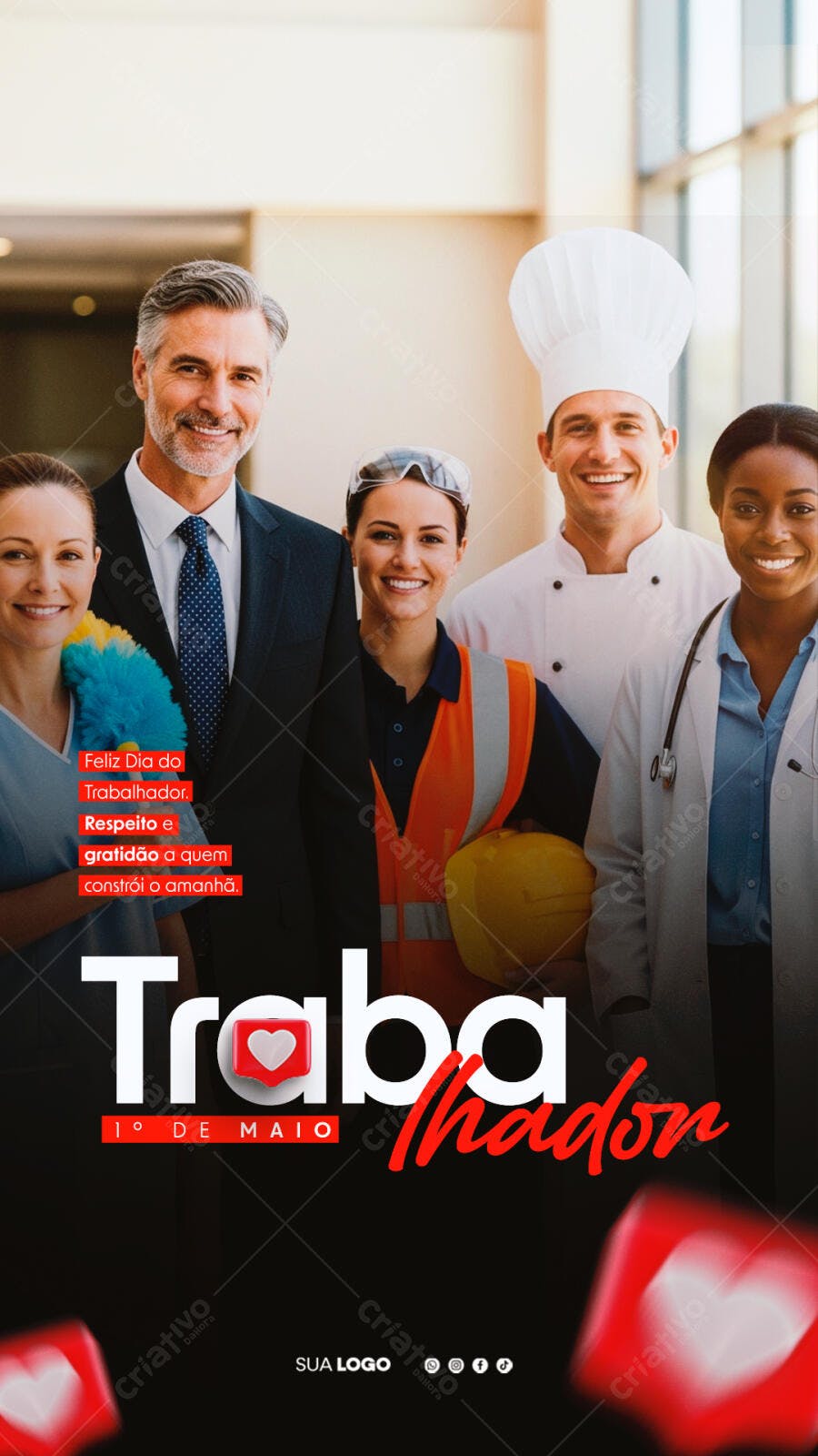 Story Dia do Trabalhador 1 de Maio PSD Editável