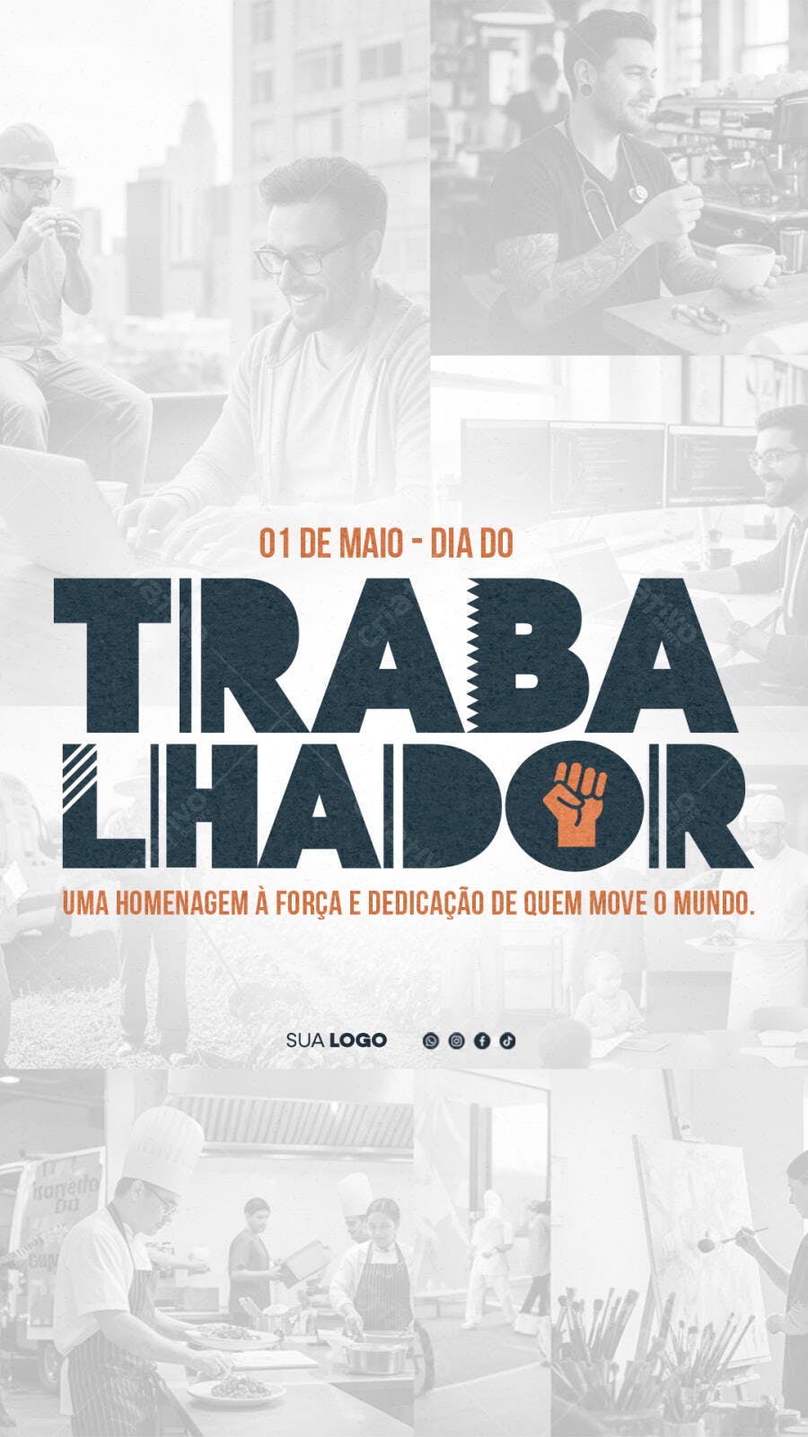 Story Dia do Trabalhador 1 de Maio PSD Editável