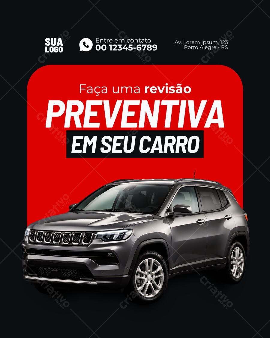 Template Canva Post Instagram Mecânica Automotiva Editável