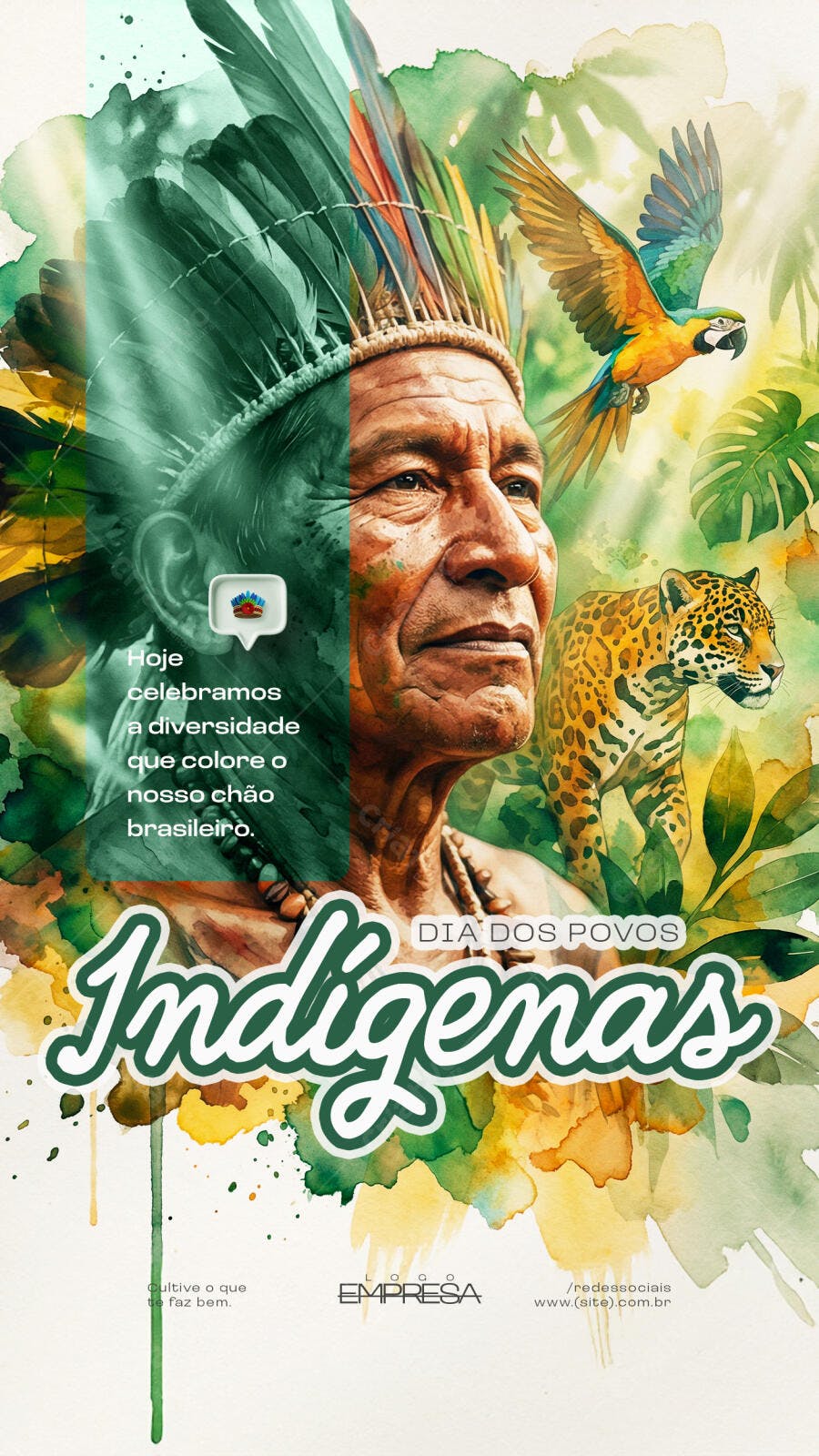 Post Instagram Dia dos Povos Indígenas PSD Editável
