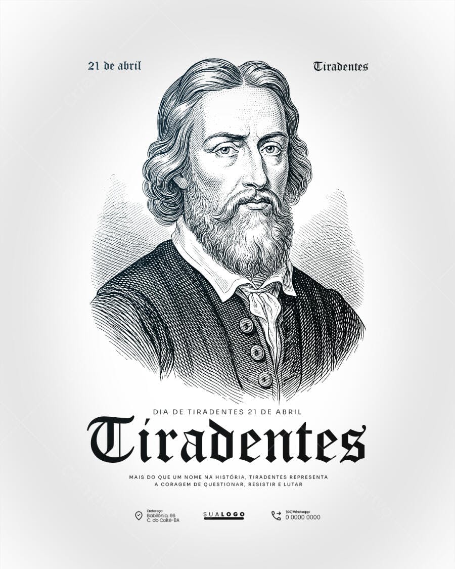 Post Instagram Dia de Tiradentes 21 de Abril PSD Editável