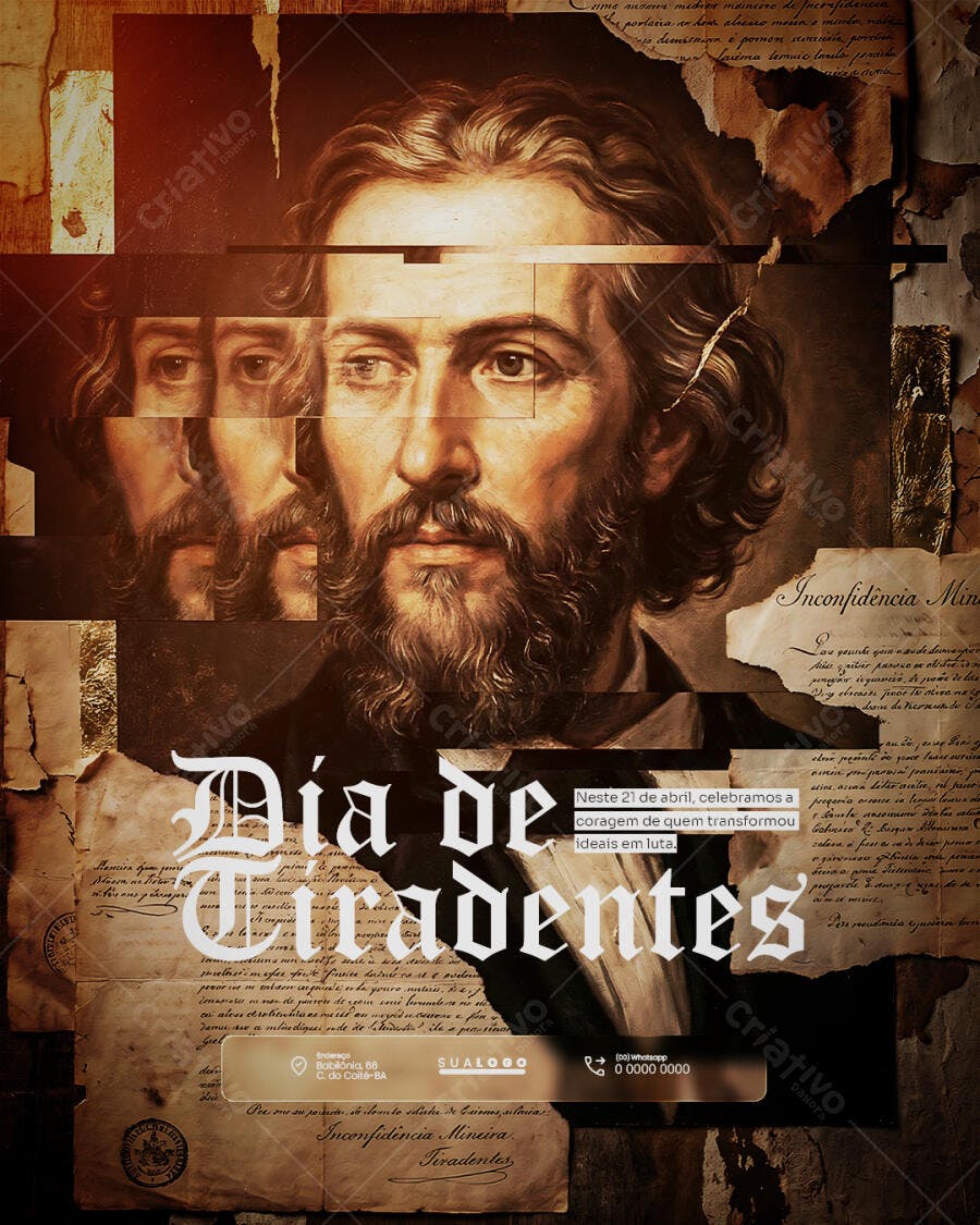 Post Instagram Dia de Tiradentes 21 de Abril PSD Editável