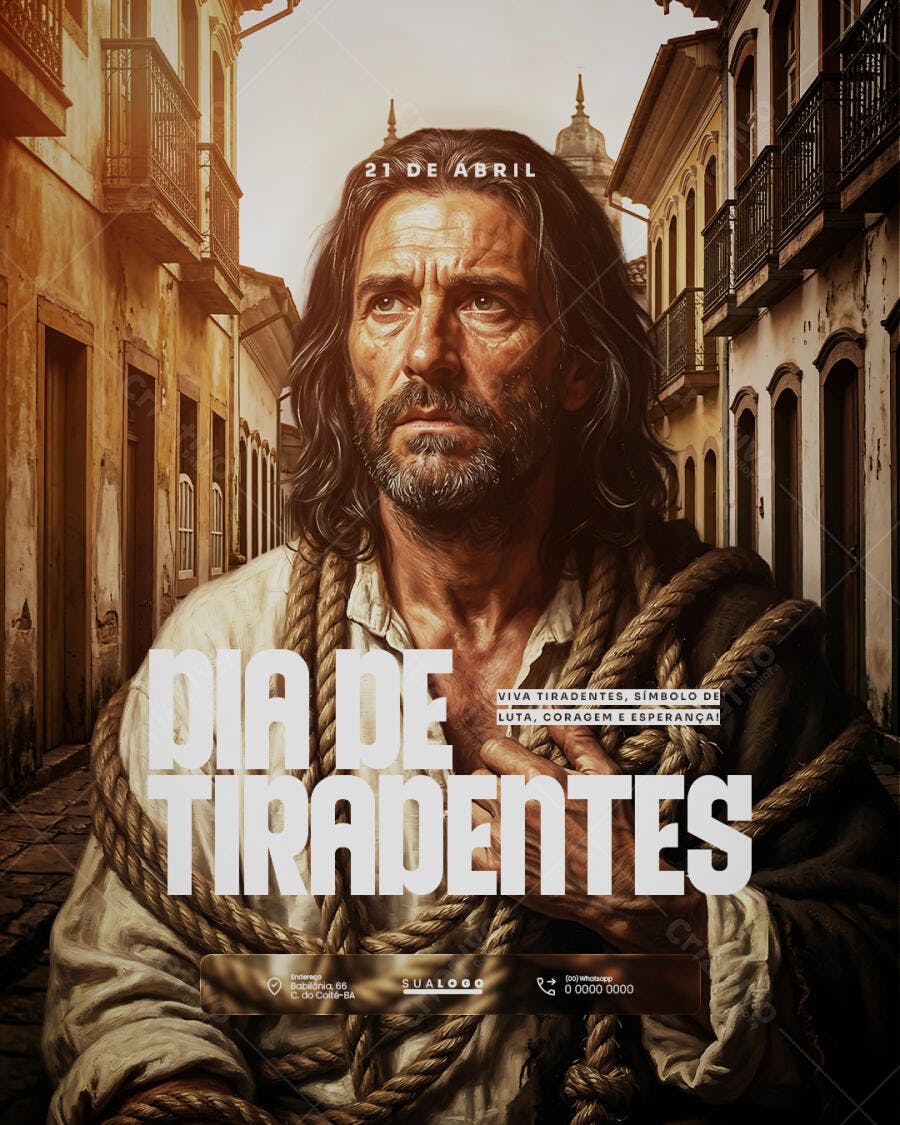 Post Dia de Tiradentes 21 de Abril PSD Editável