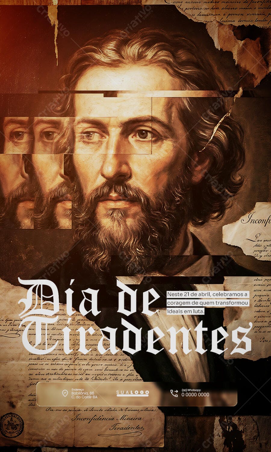 Post Dia de Tiradentes 21 de Abril PSD Editável