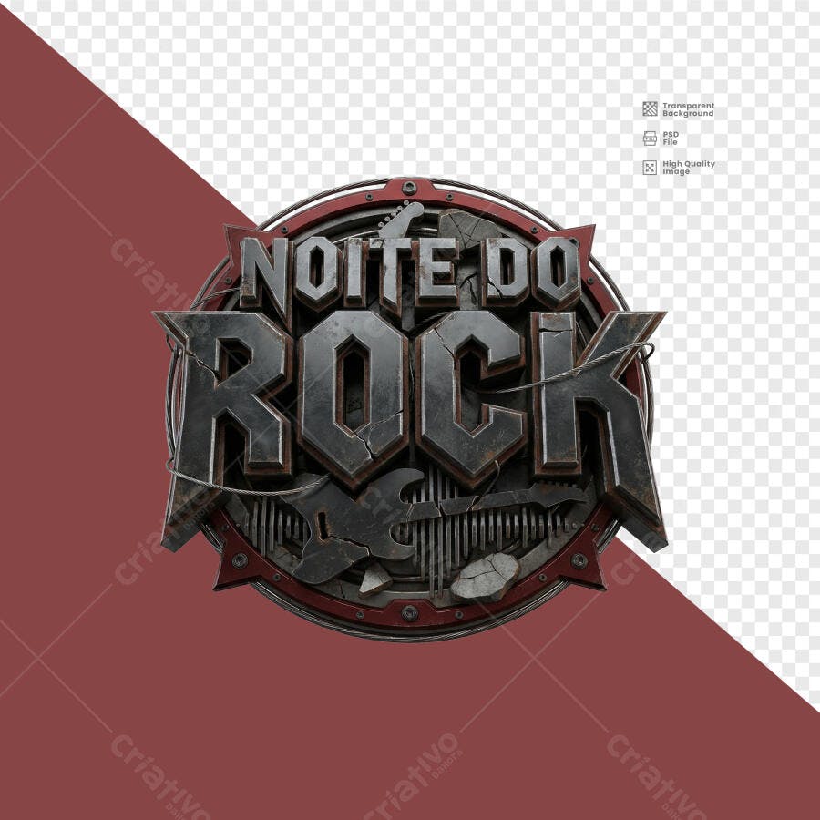 Logo Noite do Rock Evento Musical PSD Editável