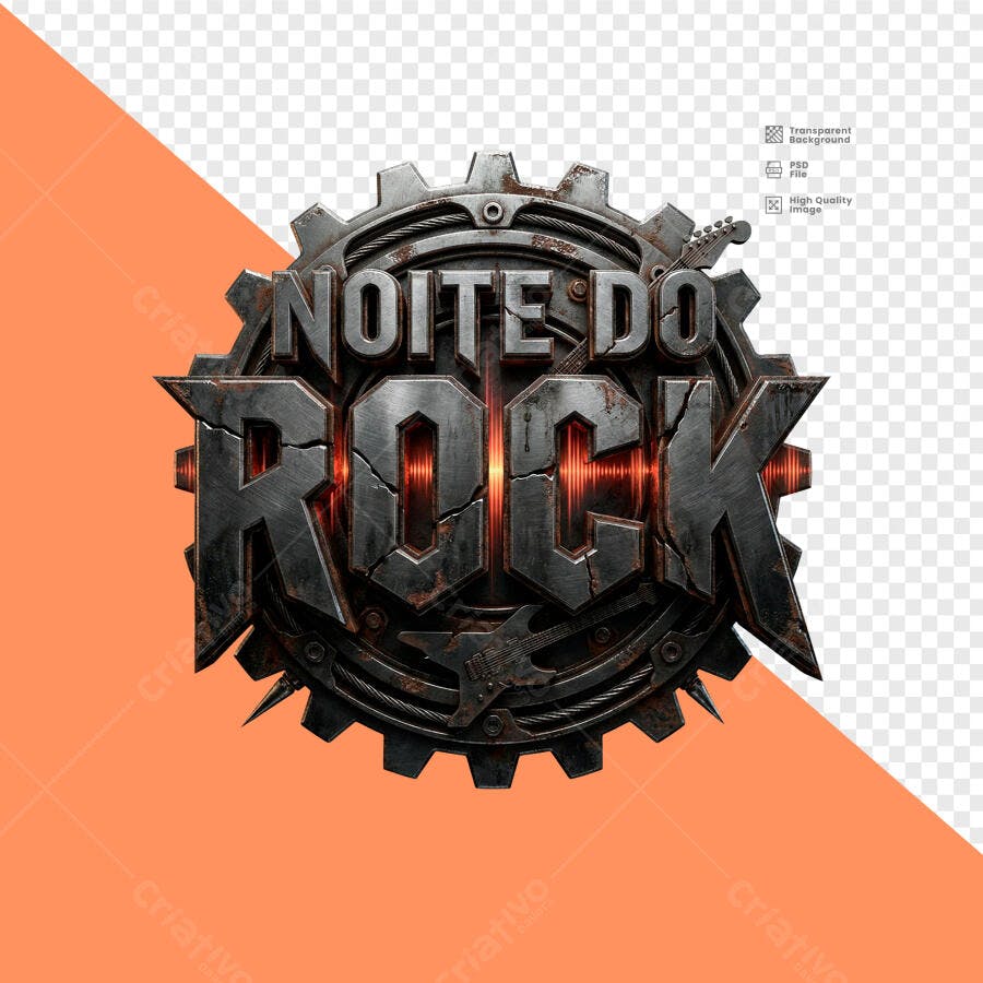 Logo Noite do Rock Evento Musical PSD Editável
