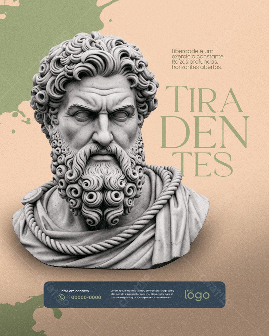 Template Canva Post Instagram Dia de Tiradentes Histórico Editável