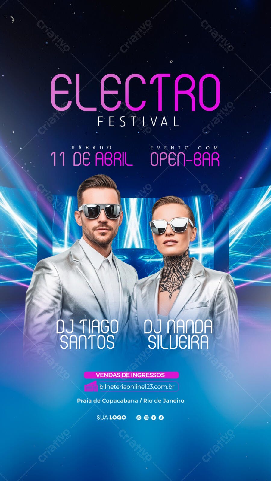 Story Instagram Festival Electro Música Eletrônica PSD Editável