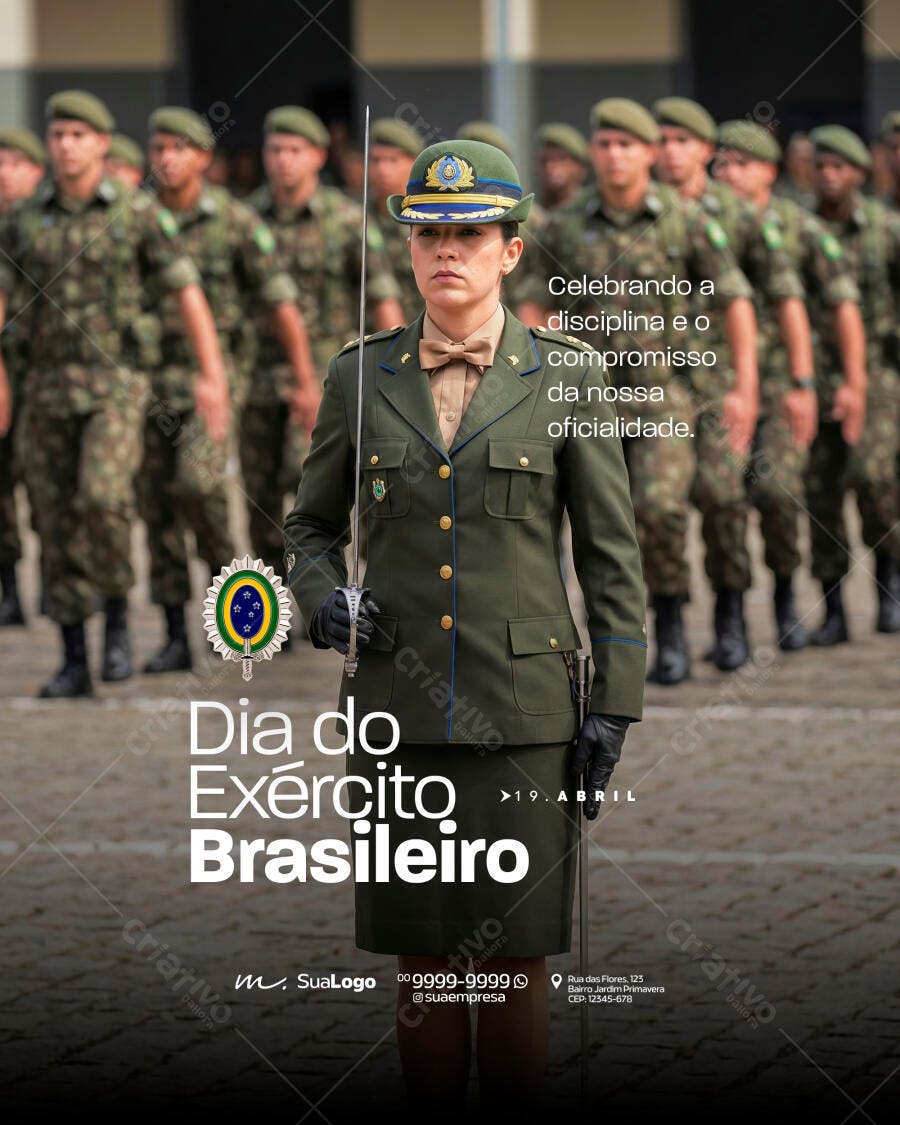 Dia do Exército Brasileiro Social Media PSD Editável