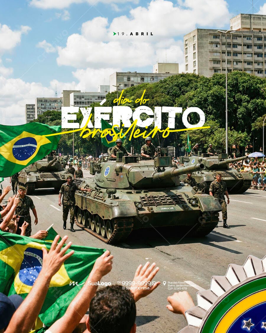 Dia do Exército Brasileiro 19 de Abril PSD Editável