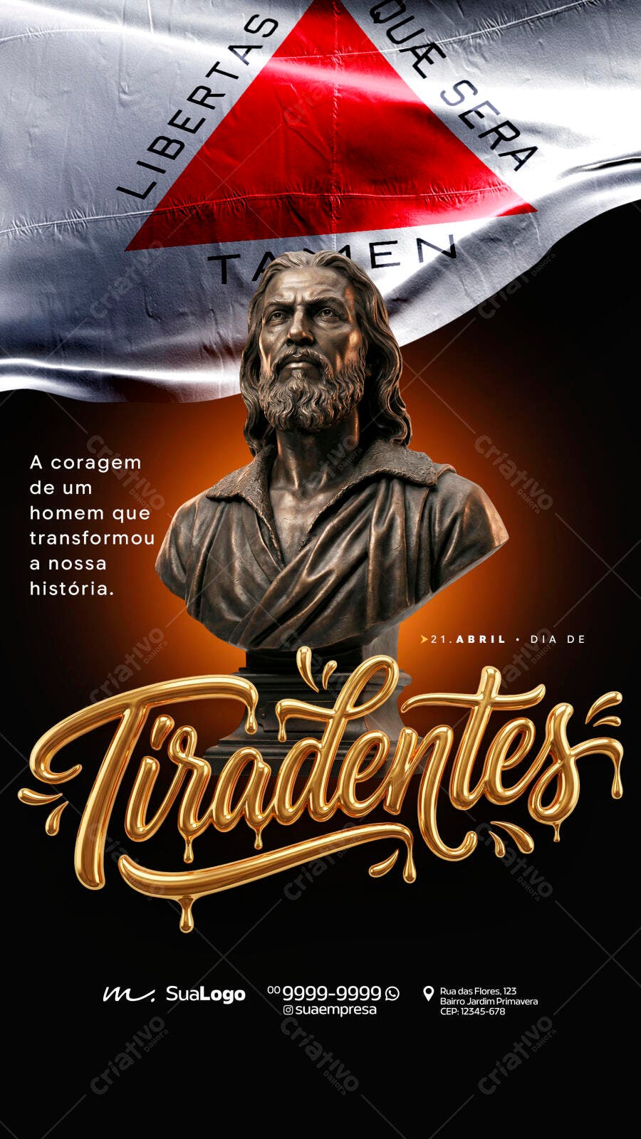 Post Tiradentes 21 de Abril Dia de Inconfidência PSD Editável