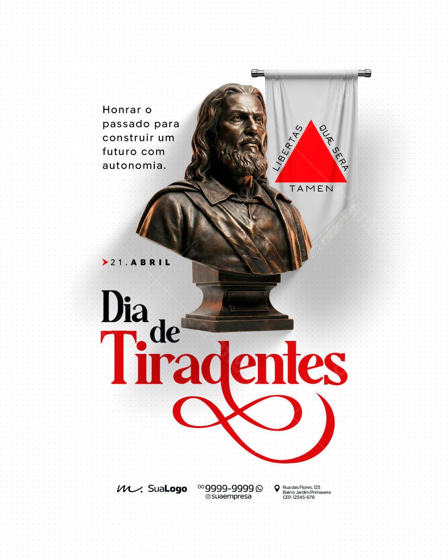 Flyer Dia de Tiradentes 21 de Abril PSD Editável
