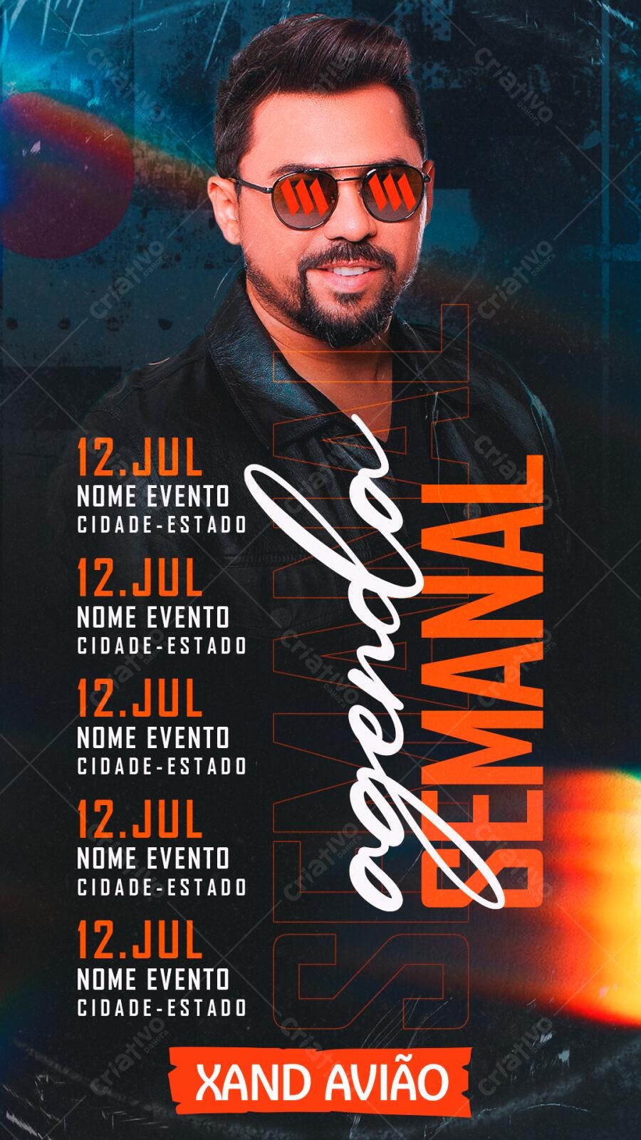 Story Instagram Agenda Semanal Eventos PSD Editável