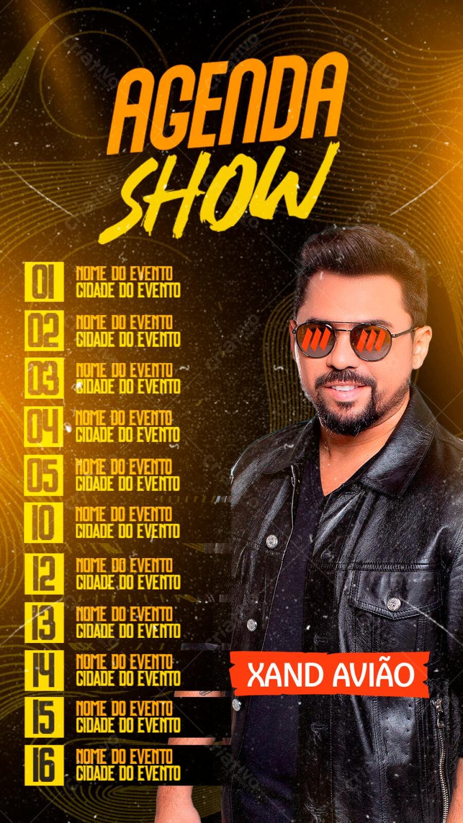 Story Instagram Agenda Show Eventos PSD Editável
