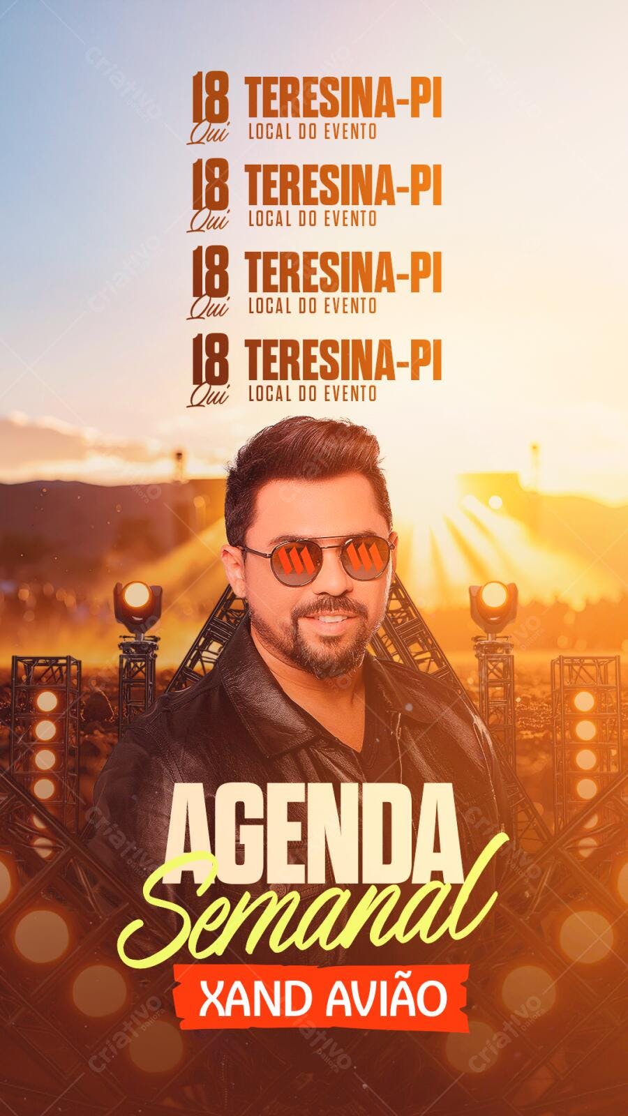 Story Agenda Semanal Show Musical PSD Editável