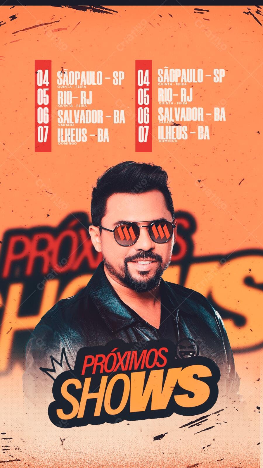 Story Instagram Próximos Shows Artista PSD Editável