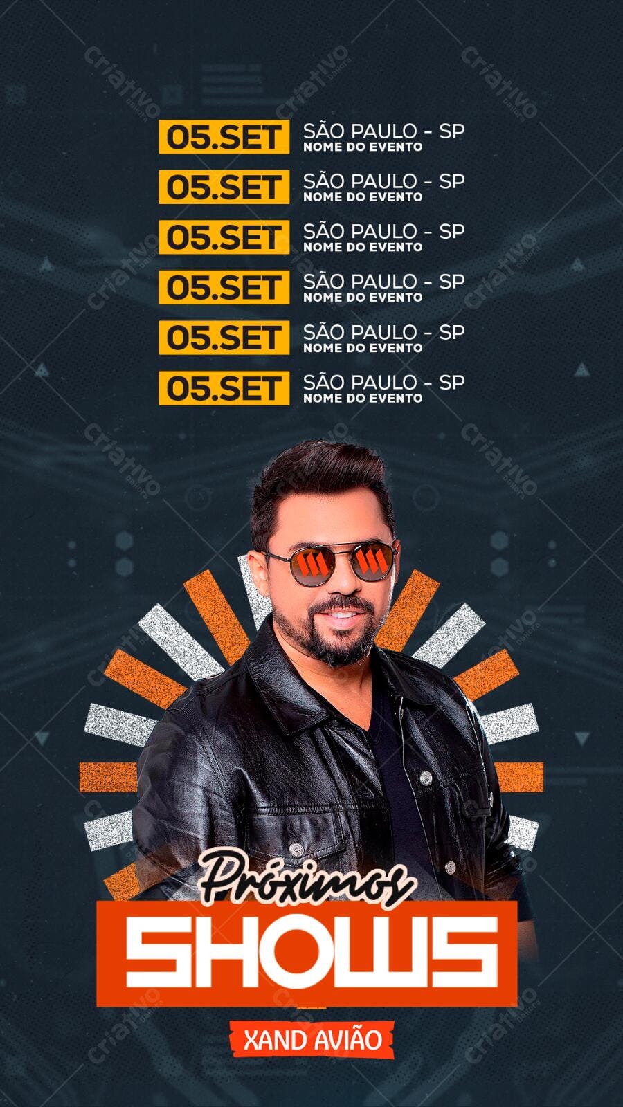 Story Instagram Próximos Shows Eventos PSD Editável