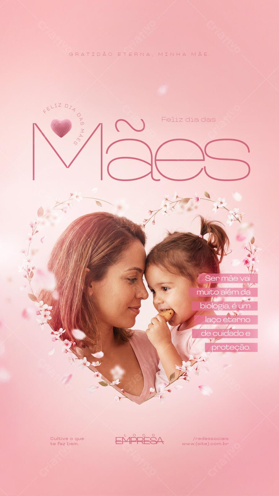 Story Dia das Mães Coração Flores PSD Editável