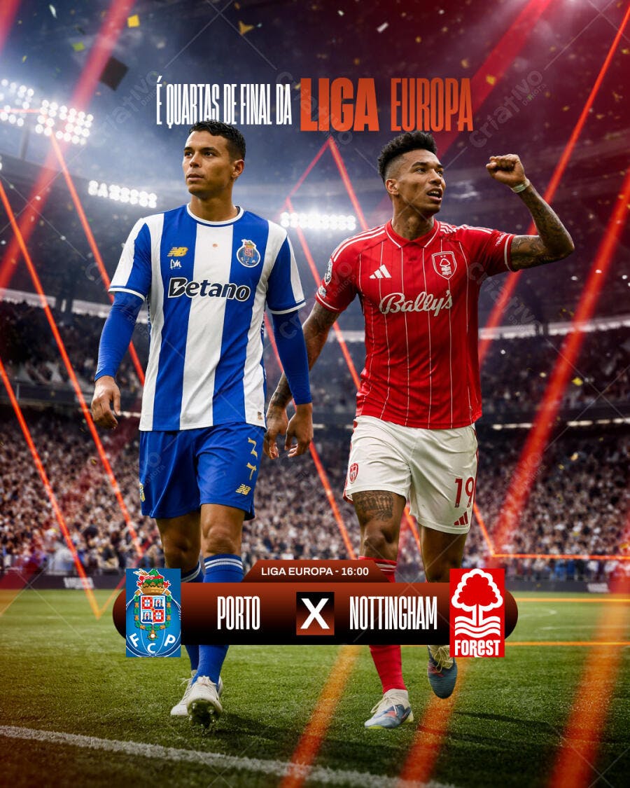 Post Instagram Futebol Liga Europa PSD Editável