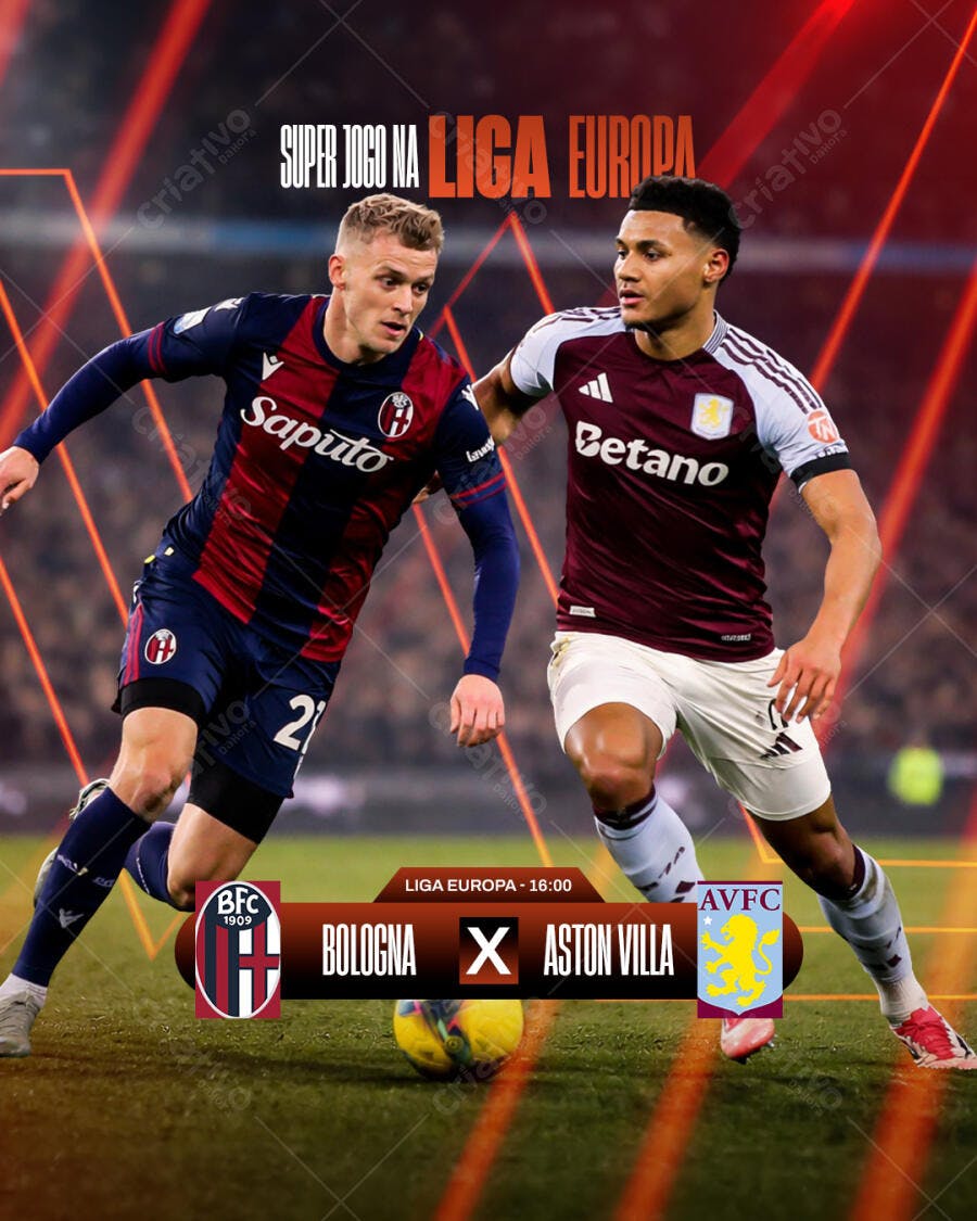 Post Instagram Jogo Futebol Liga Europa PSD Editável