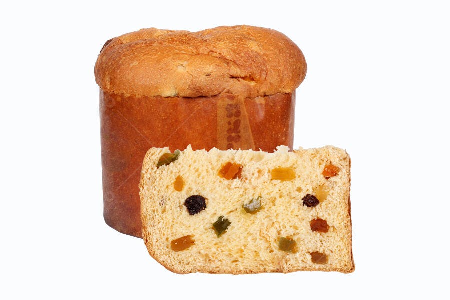 Foto Panetone com Frutas Cristalizadas Fundo Branco Produto