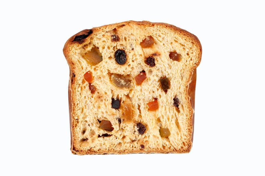 Foto Fatia de Panetone com Frutas Cristalizadas Natal