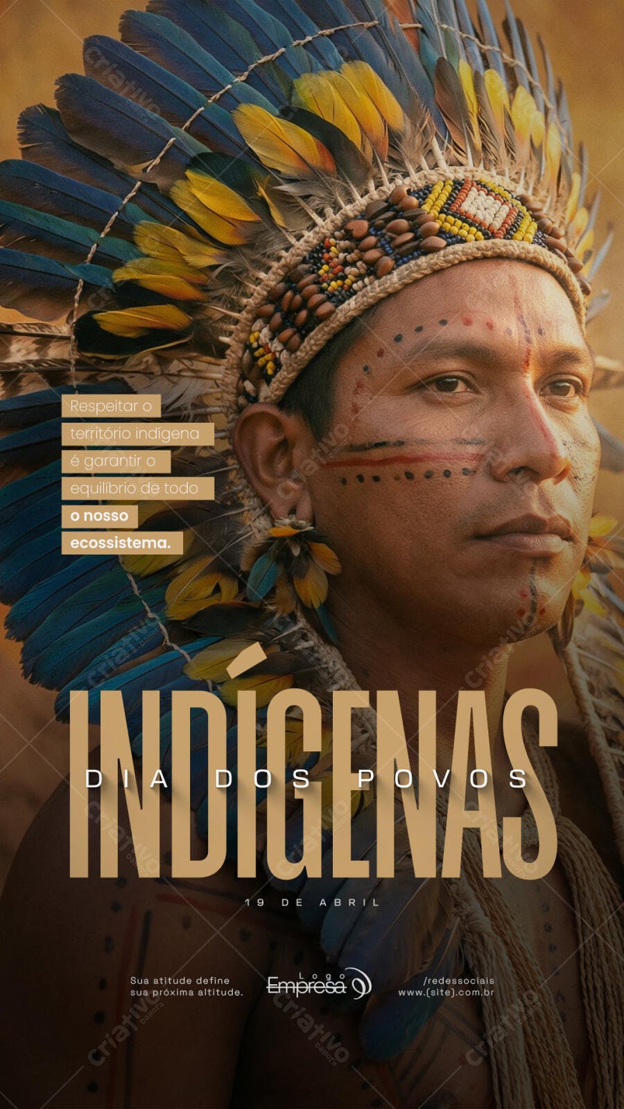 Story Dia dos Povos Indígenas 19 de Abril PSD Editável