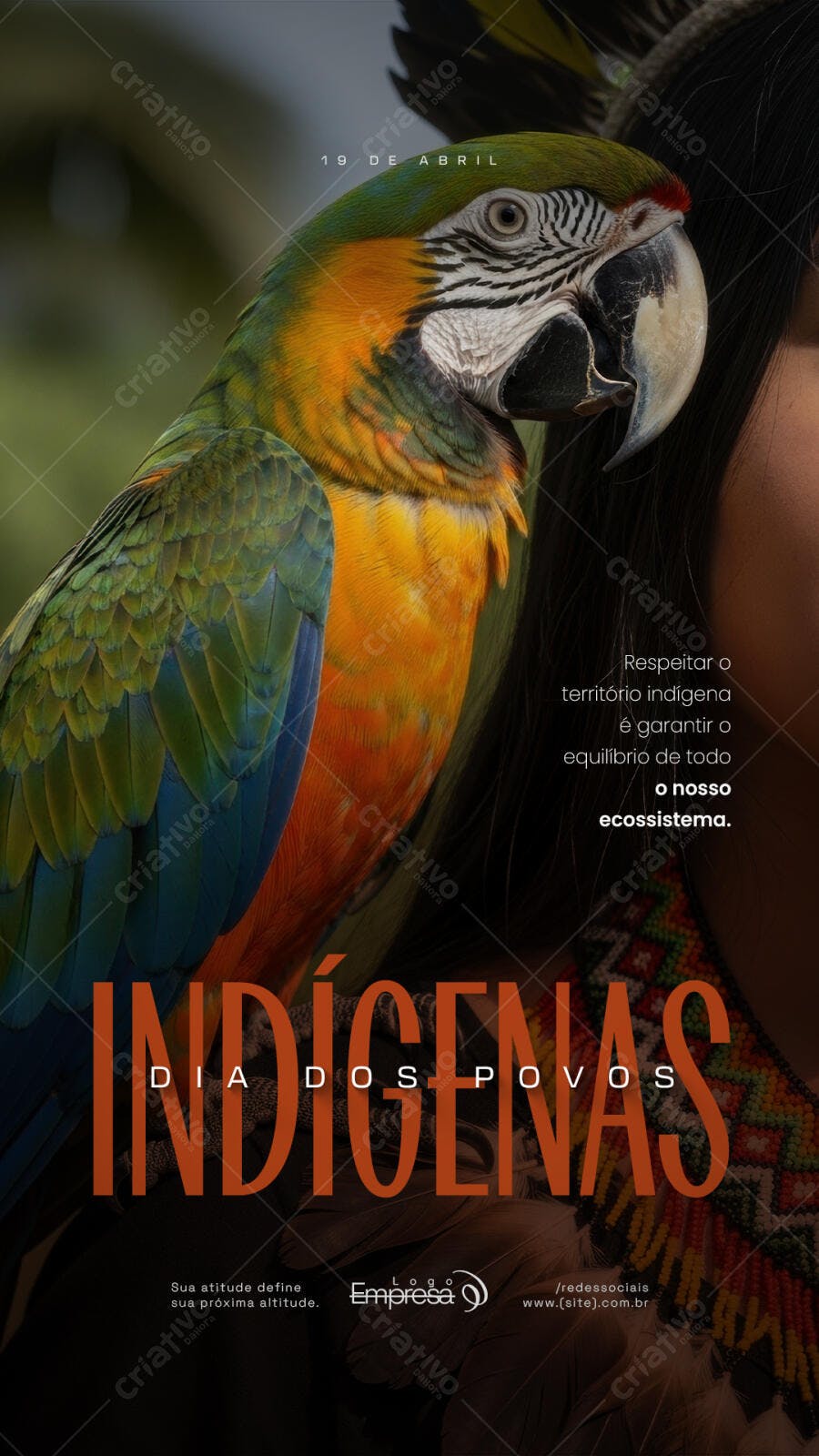 Story Instagram Dia dos Povos Indígenas 19 de Abril PSD Editável