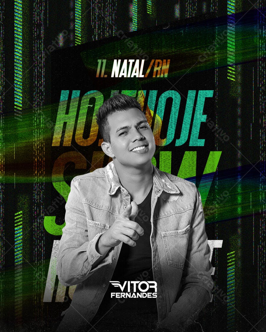 Flyer Show Cantor Sertanejo Natal RN PSD Editável